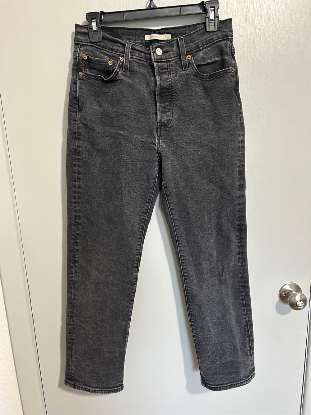Levi's Black Wash Wedgie Straight Jeans Size 29